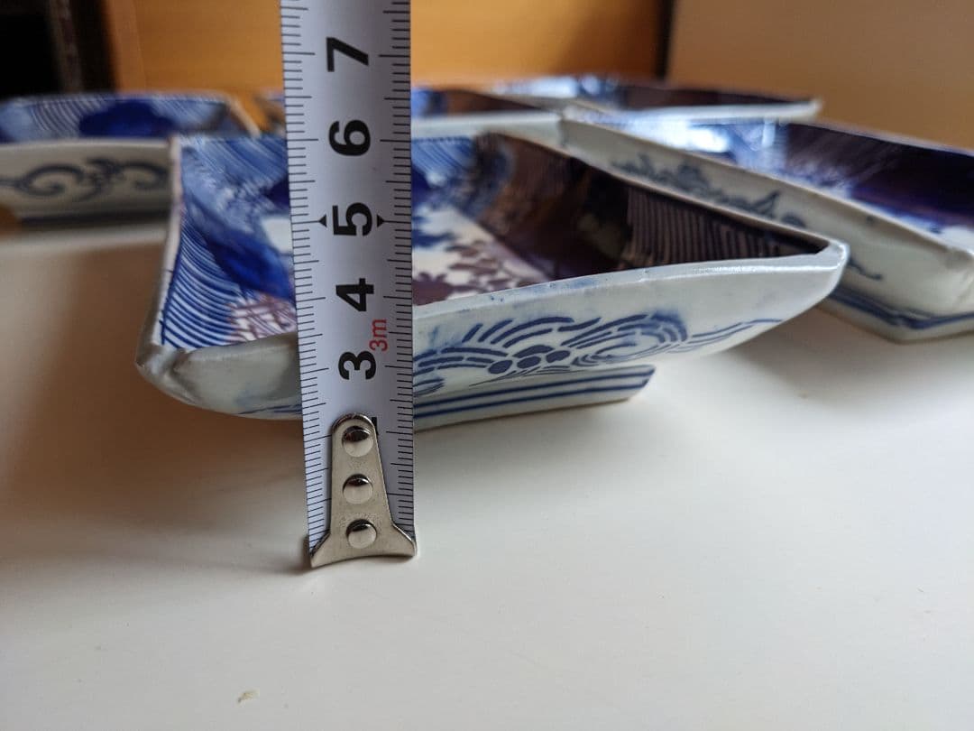 古伊万里　べろ藍　長角皿　5枚