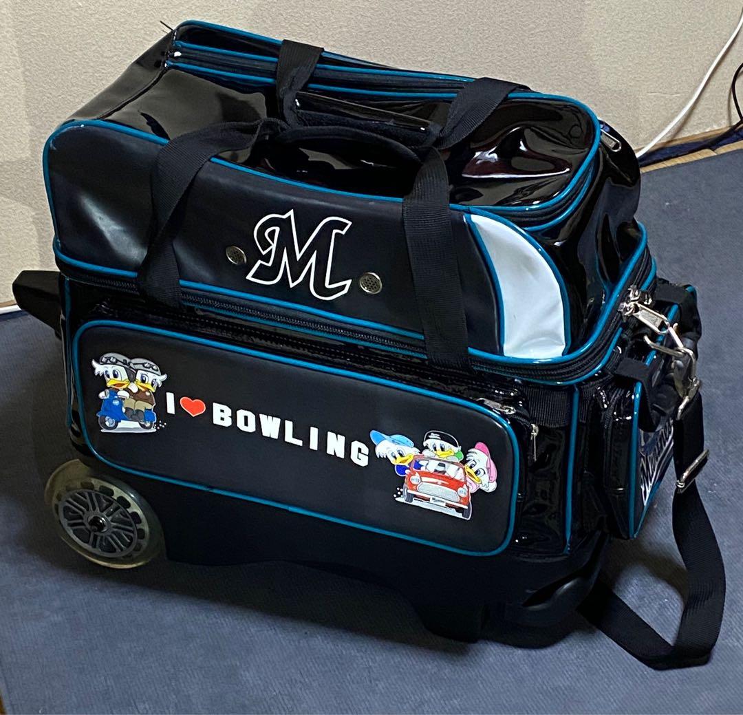 ボウリングバッグ2個用 シューズその他収納ポケット多数
