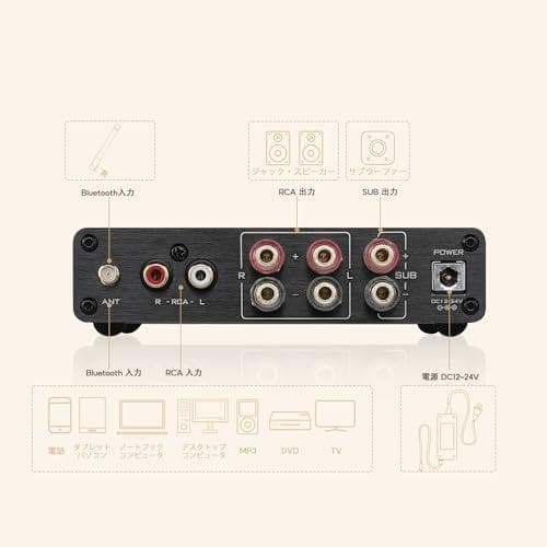 AAIYIMA A03 TPA3116サブウーファーアンプ QCC304X Bl