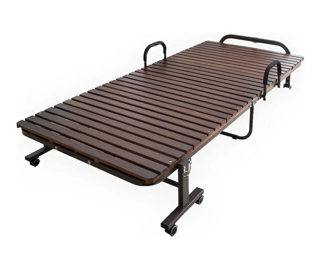折りたたみベッド ダークブラウン