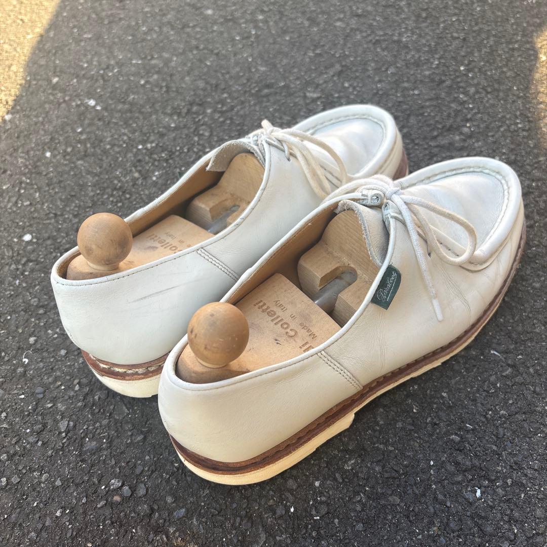 パラブーツ　ホワイトレザー ミカエル　モカシン シューズ