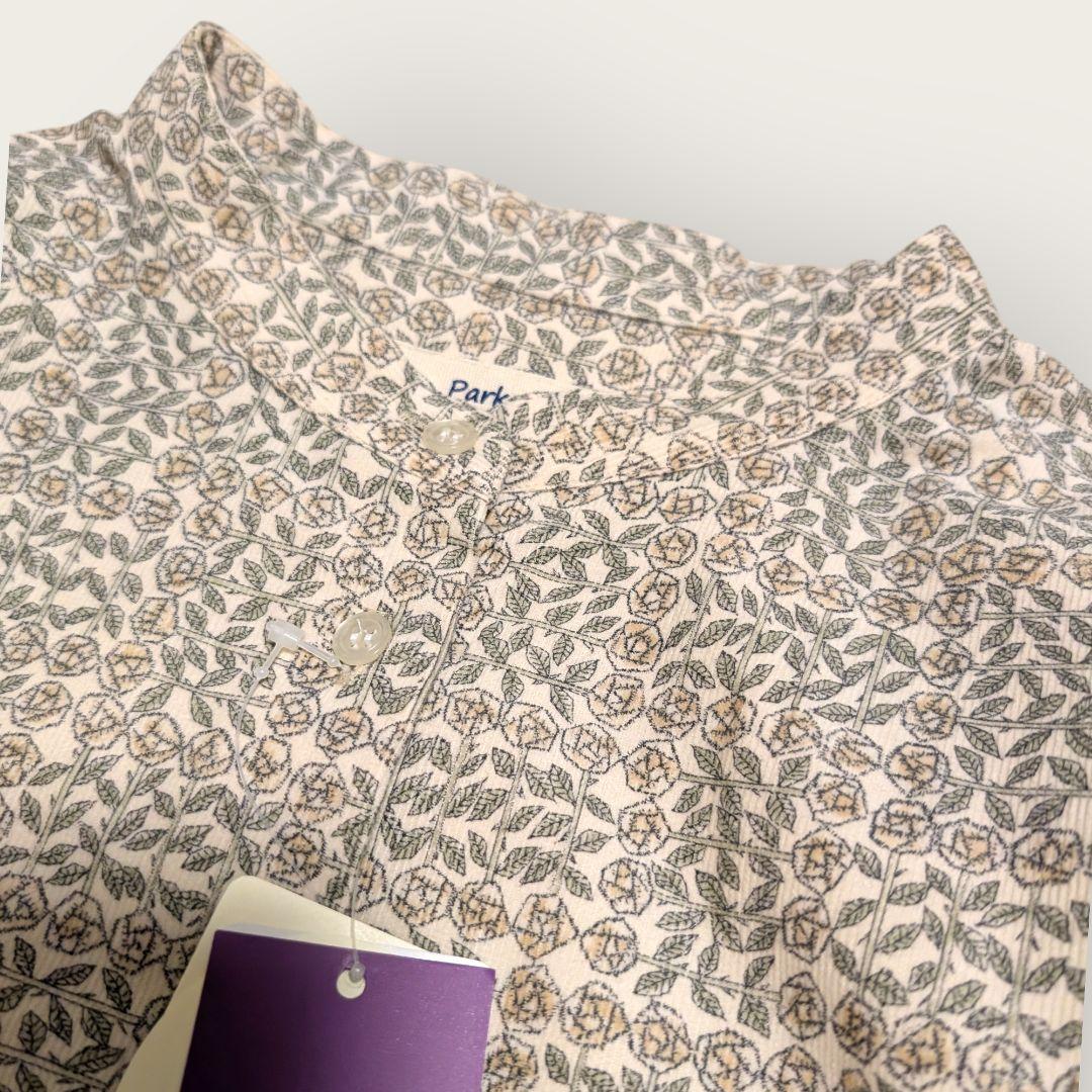 新品　Parkes　パークス　リバティ　バンドカラー　プルオーバー　シャツ　М