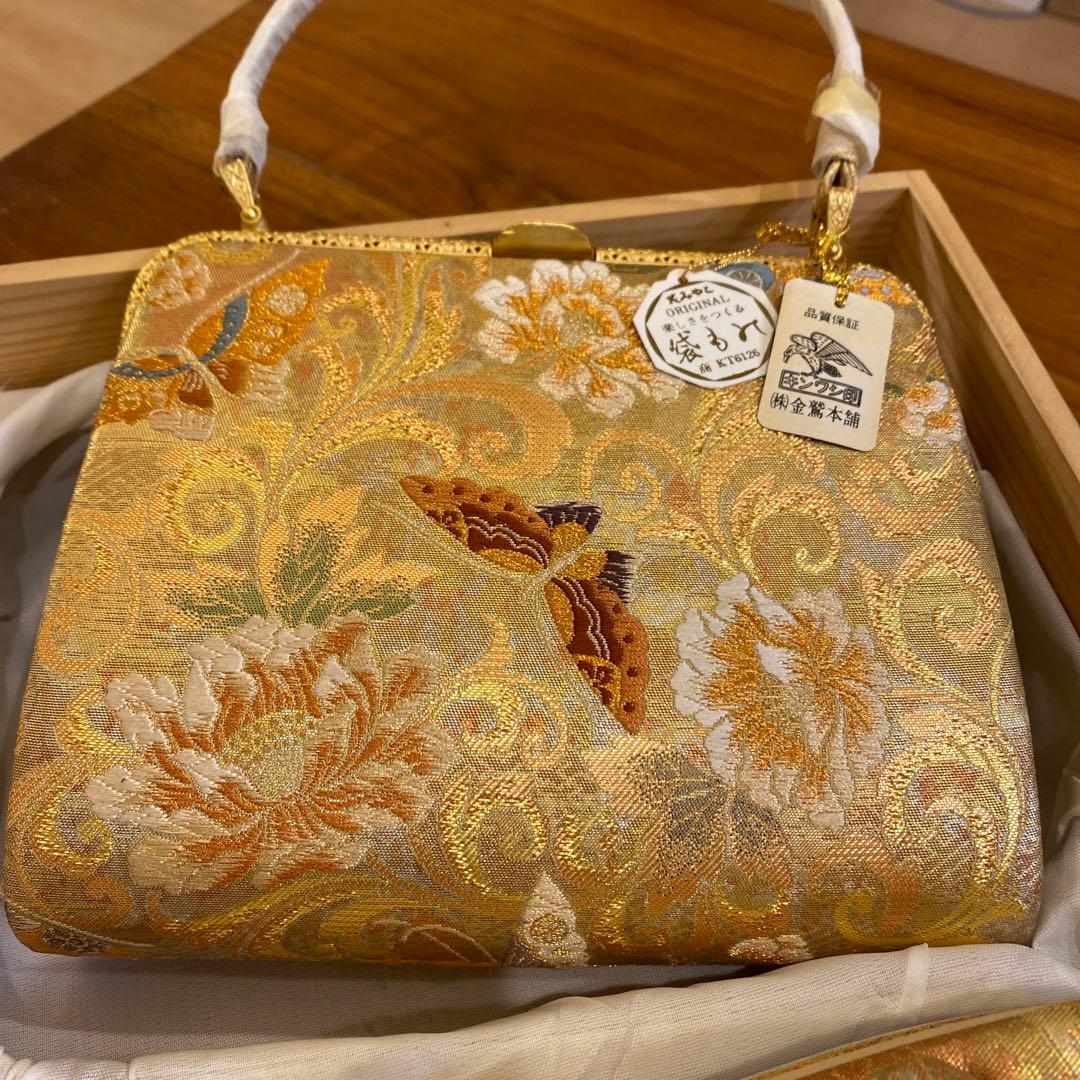 【新品未使用】キンワシ　花みやこ　袋帯　バッグ・草履セット