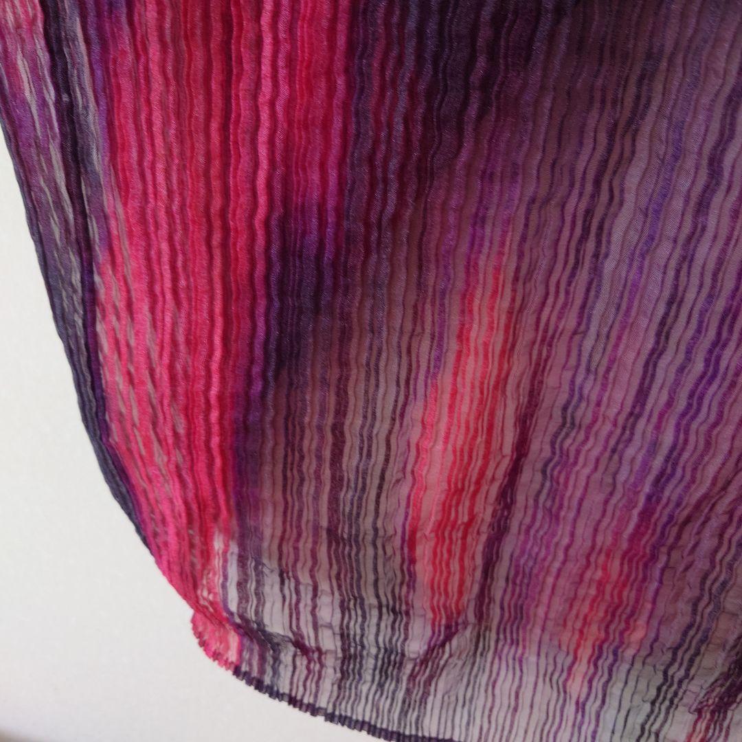 イッセイミヤケ　プリーツ　カーディガン　トップス　赤系　レトロ　レディース