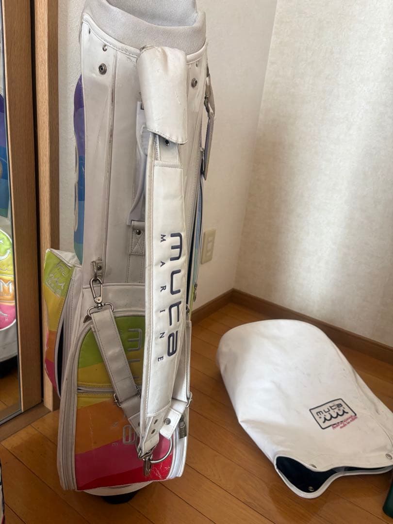 muta キャディバッグ ホワイト・マルチカラー