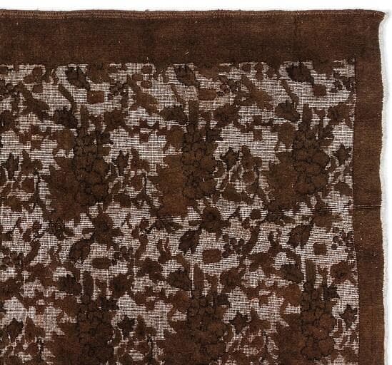 トルコ製ヴィンテージラグ815 レア 高級 ブラウン オーバーダイ