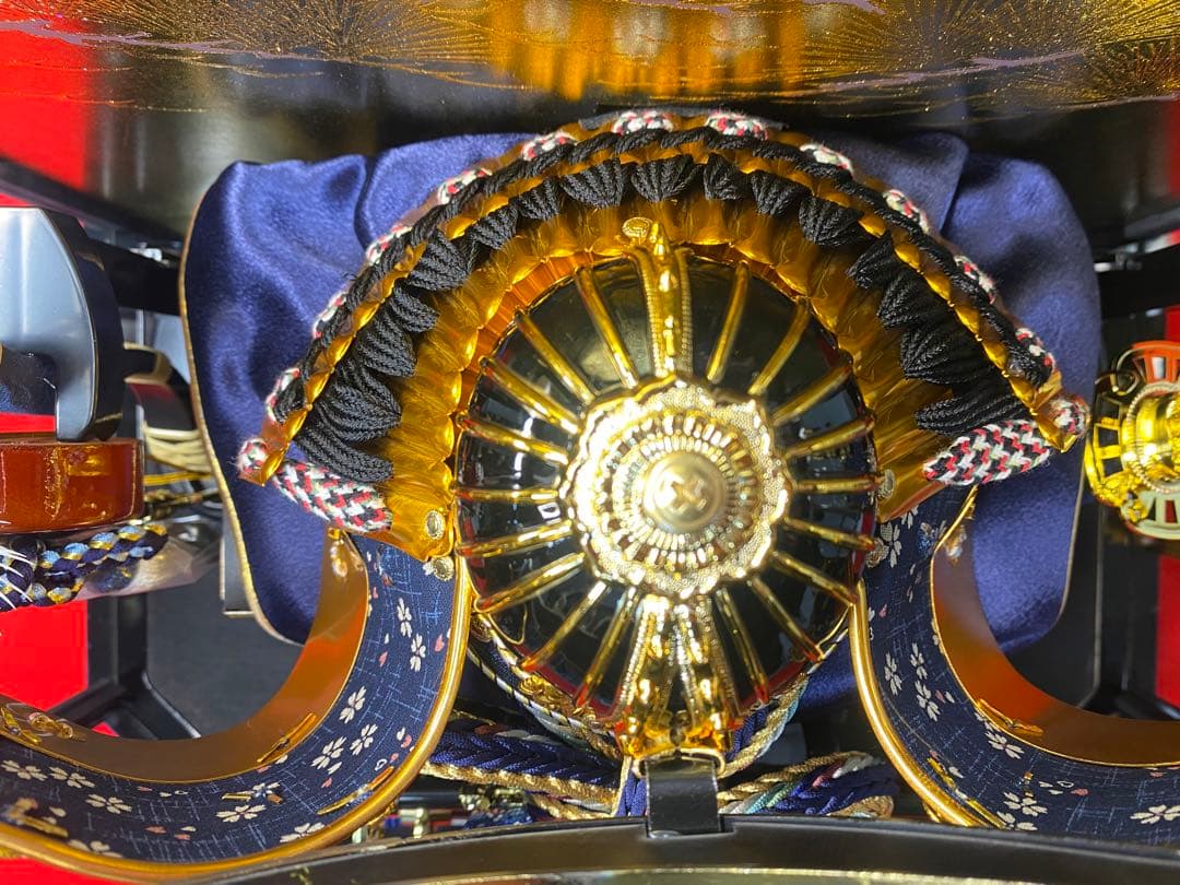 伊達政宗　東京久月　五月人形　家紋付き兜飾り　六角アクリルケース入