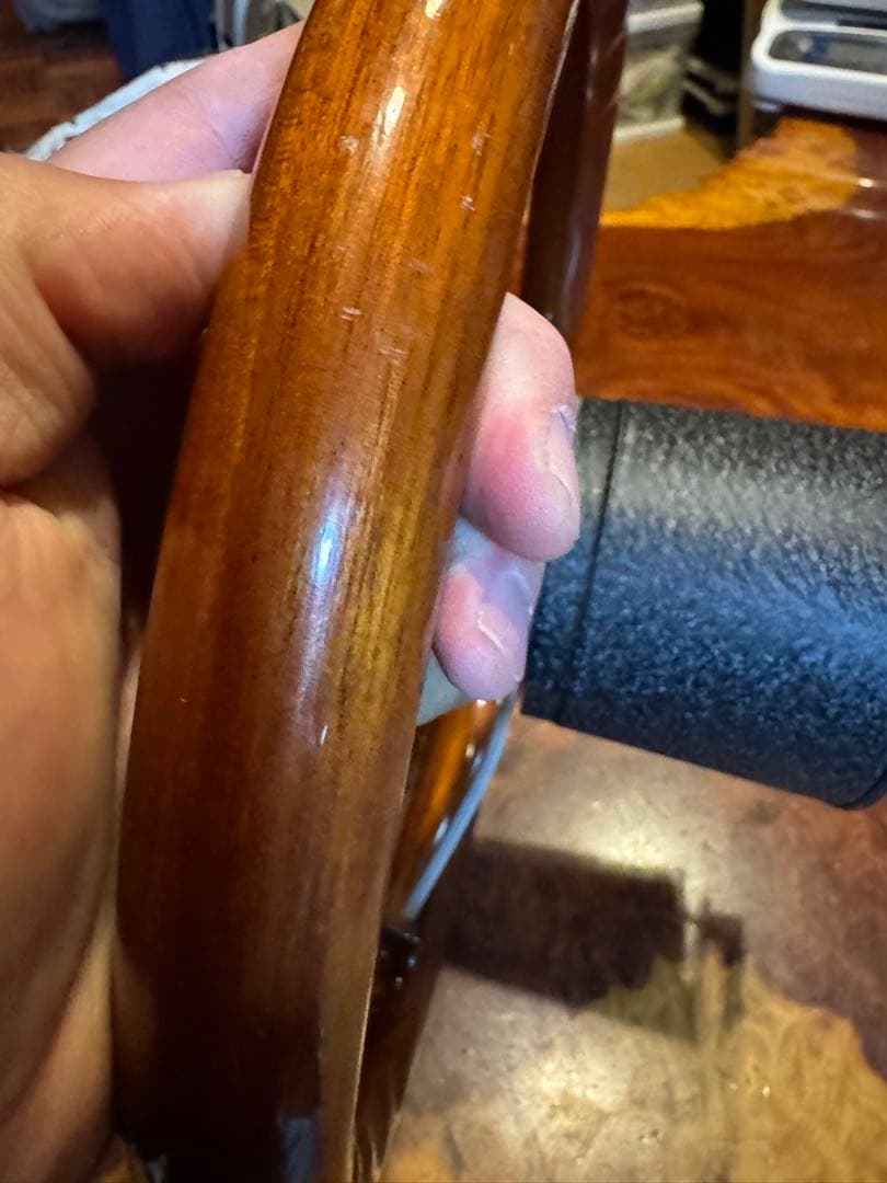 旧車にcomusa italy ウッドステアリング　直径33cm一応ジャンクにて