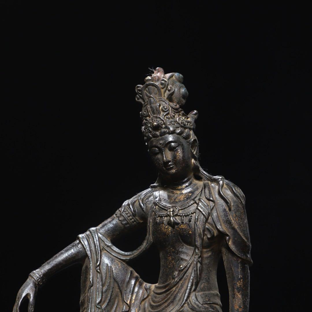 旧蔵古美術　純銅製 文房具　純銅製拓金　観音菩薩 仏像 居家供養 開運浄化