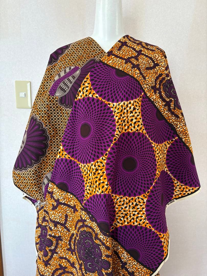 アフリカ布　浴衣　着物　パッチワーク　お仕立て