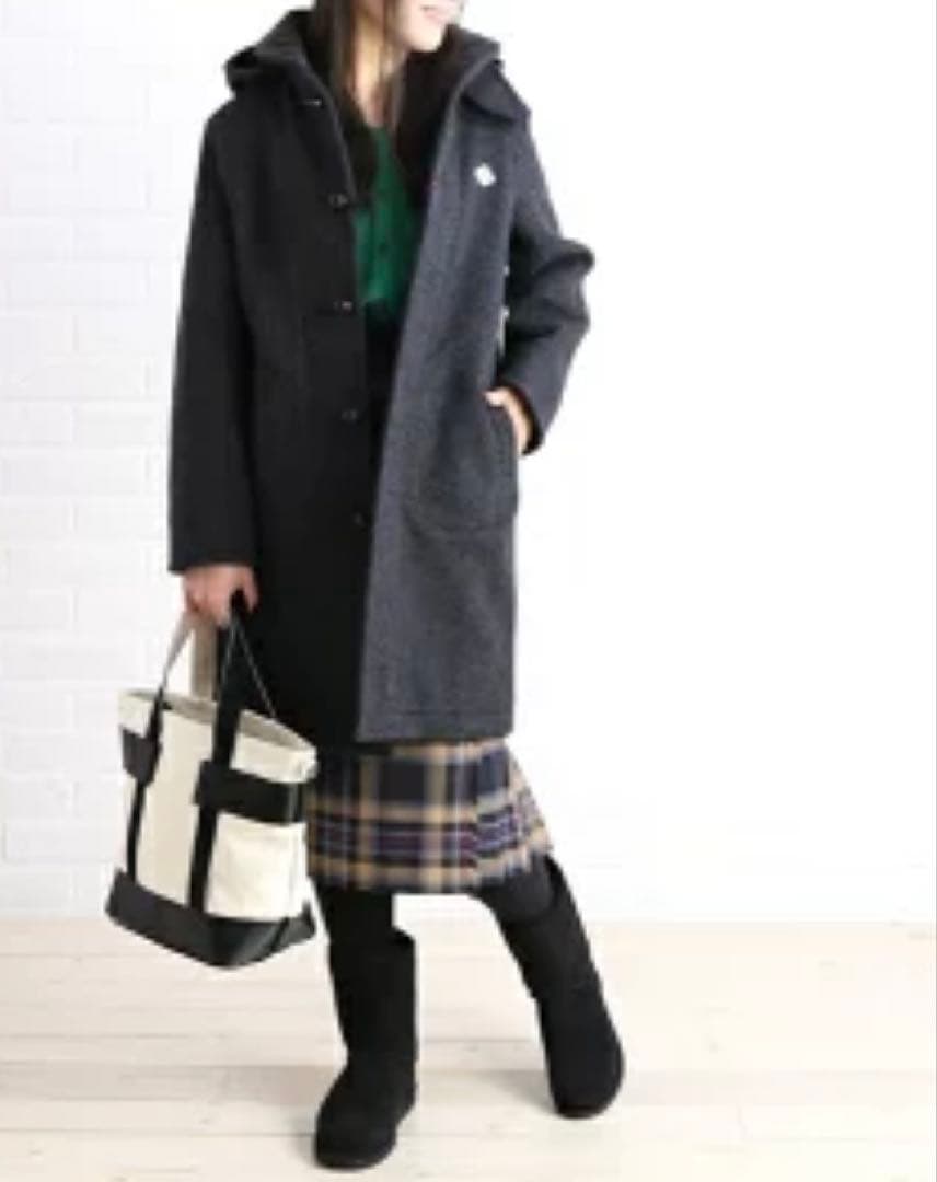 （新品に近い）ダントン☆DANTON☆コート☆ウールモッサ☆ネイビー 紺色☆38