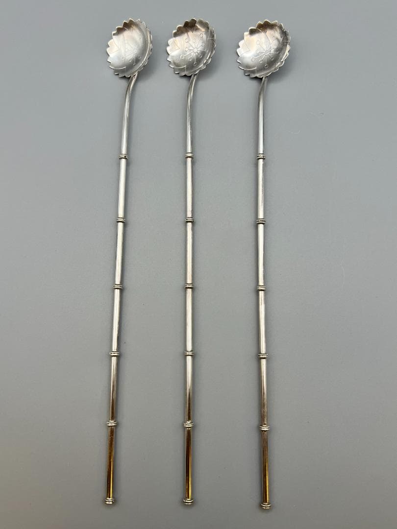 銀製 STERLING 950 湯豆腐スプーンとストロー スプーン 8点セット