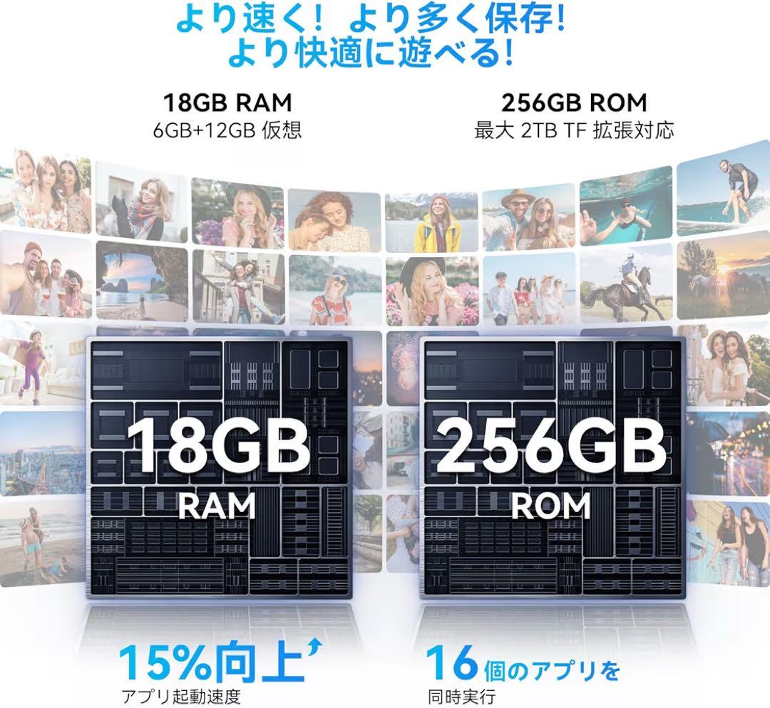 未使用品☆Android15 18GB+256GB 6.56インチ 8コアCPU