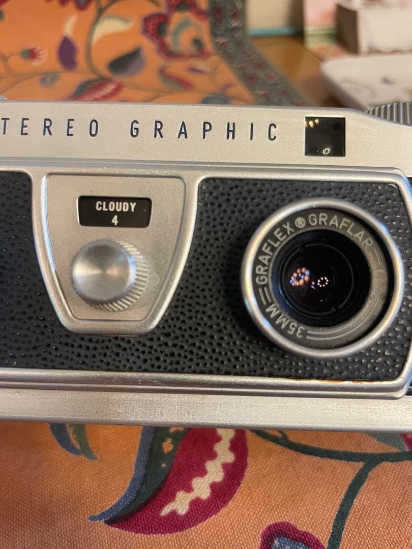 Graflex Stereo Graphic カメラ シルバー