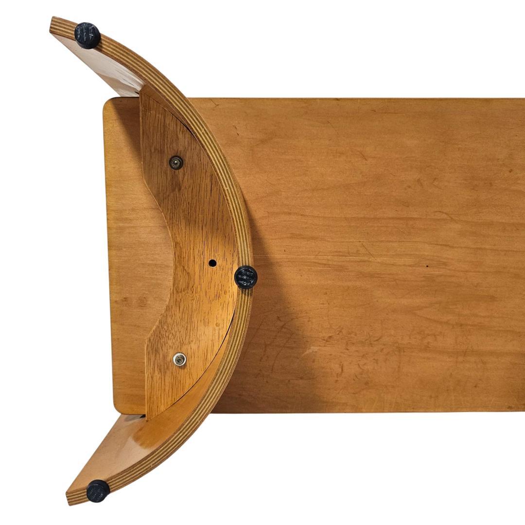 北欧レトロ 曲木プライウッド×ガラス天板 センターテーブル ヴィンテージ