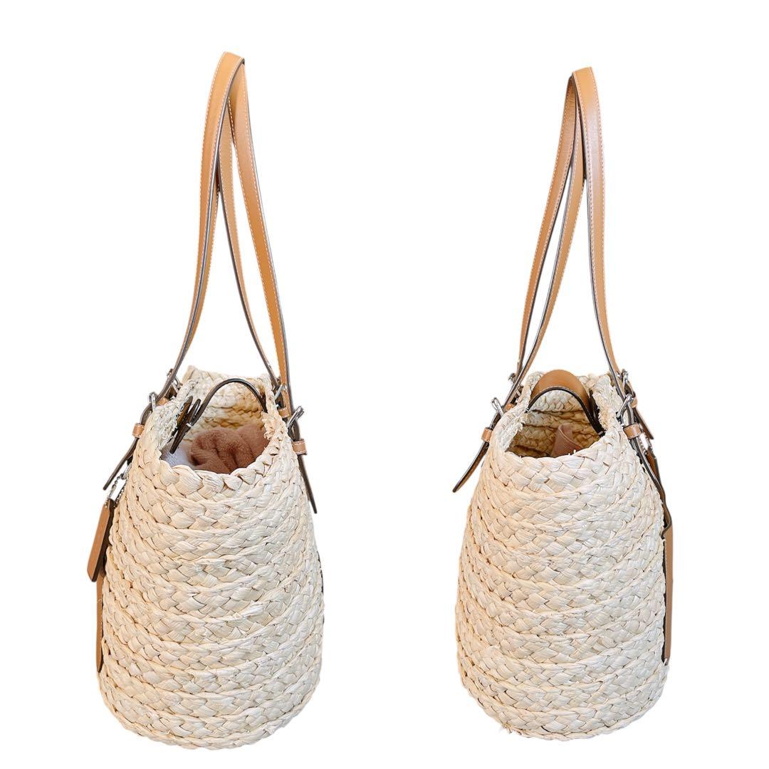 最終値下げ COACH カゴバッグ トートバッグ ラージストロートートナチュラル