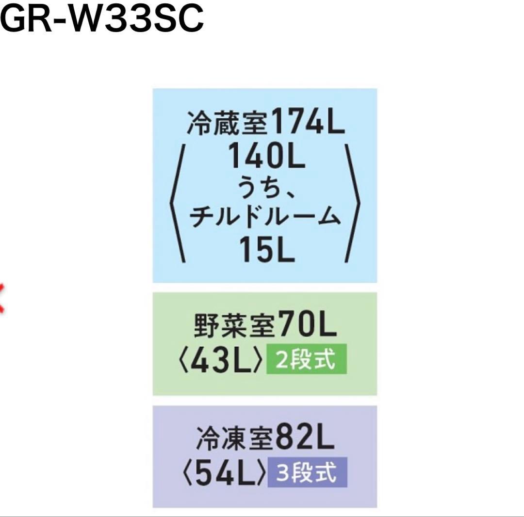 【新品未開封】設置無料　東芝 冷蔵庫 326L GR-W33SC(WU) 人気