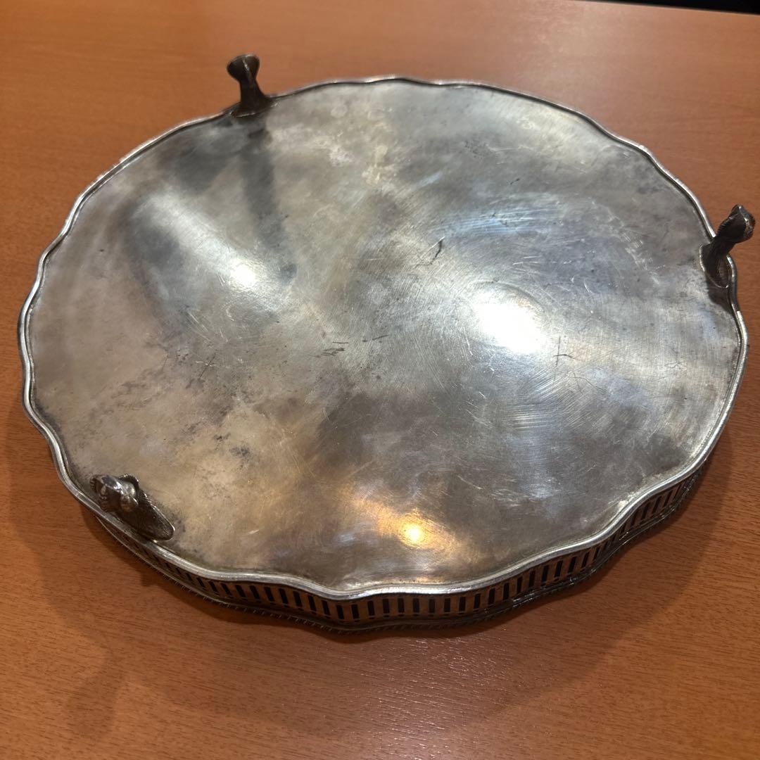 U.S. Reed & Burton シルバーメッキ ラウンドサービングトレイ
