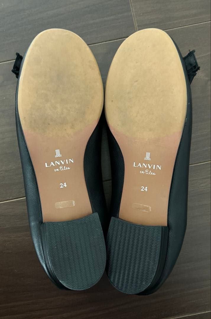 【LANVIN en Bleu】リボンモチーフバレエシューズ