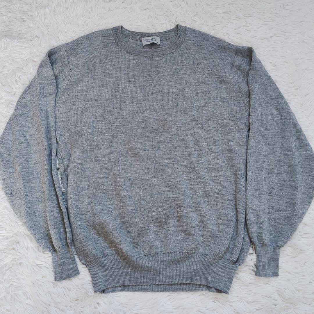 ジョンスメドレー 日本別注 30G Vガゼット クルーネックニット メリノウール