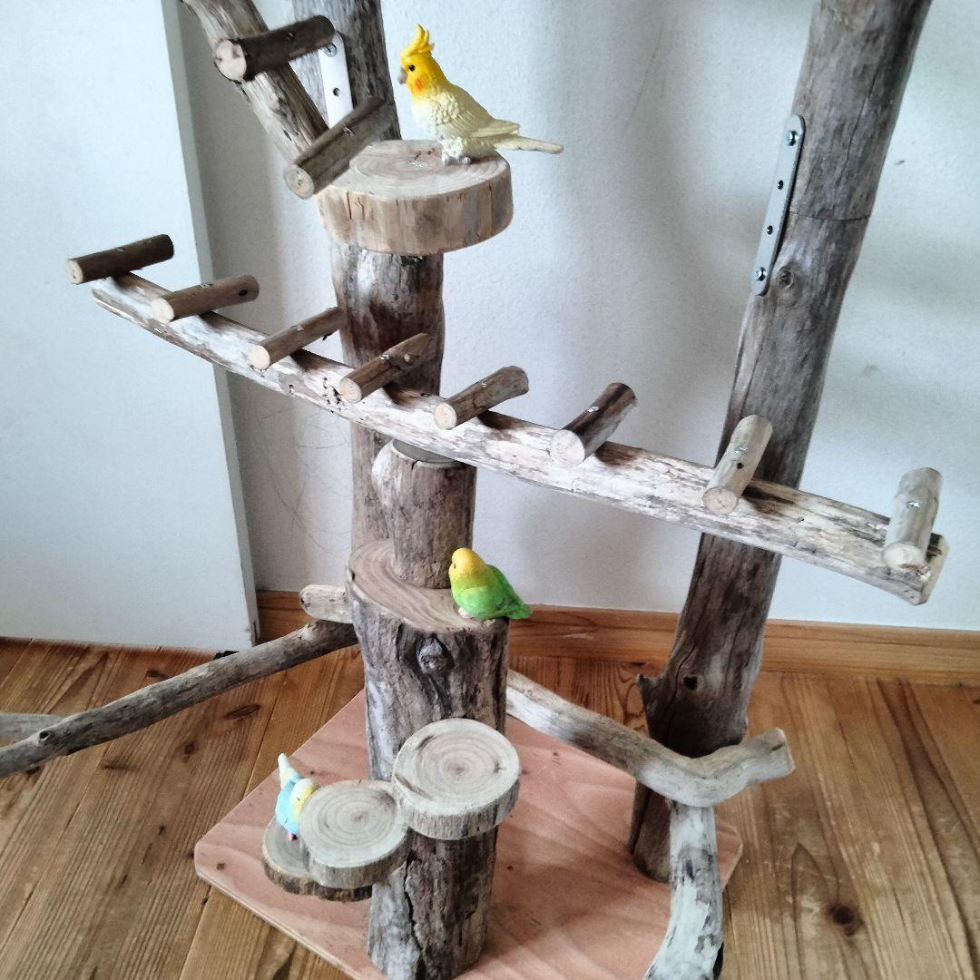 ことり バードアスレチックジム大型 天然木 自然木 流木 止まり木 インコ