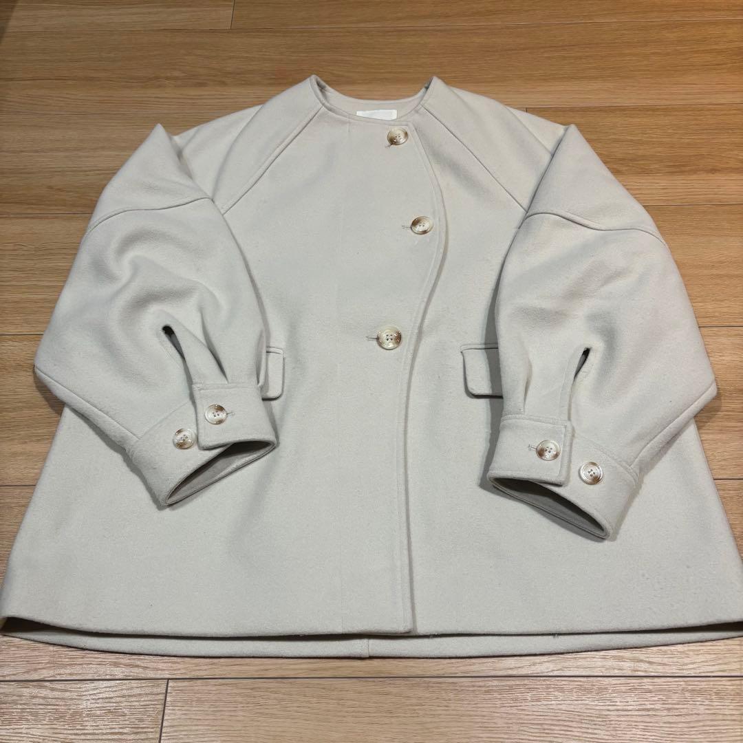 【hinari】ウェーブデザインミドルコート