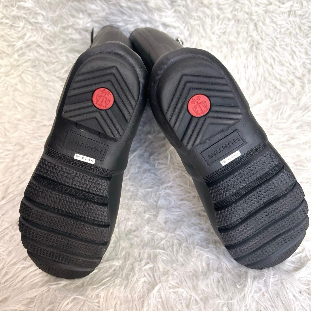 極美品✨HUNTER レインブーツ 黒 ロング ラバー レディース UK6