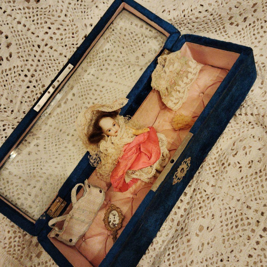 フランスアンティーク♡レアガラス蓋グローブボックス♡ミニョネット