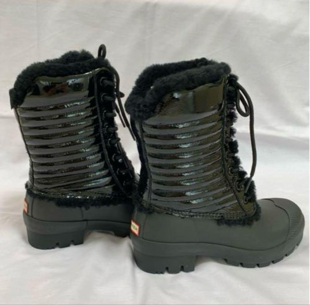 HUNTER ハンター ブーツ スノーブーツ 黒 パテント UK4