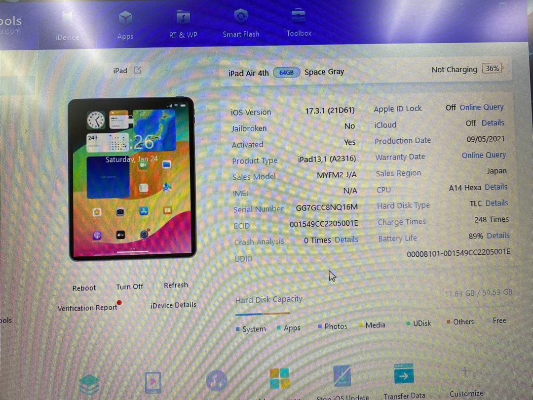 iPad Air 第4世代 64GB バッテリー89% NQ16M