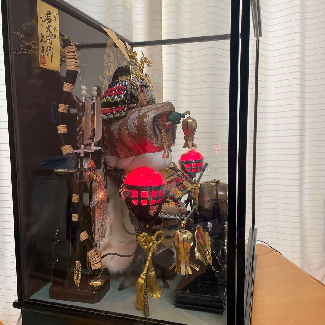 東京久月　五月人形 と豪華な装飾　オルゴール付きのケース　未使用お手入れセット付