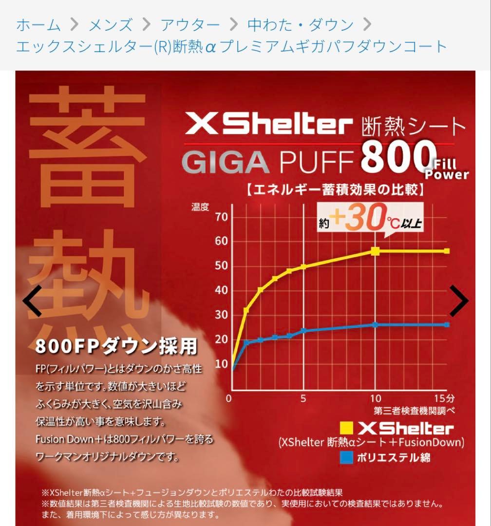 エックスシェルター(R)断熱αプレミアムギガパフダウンコート ブラック LL