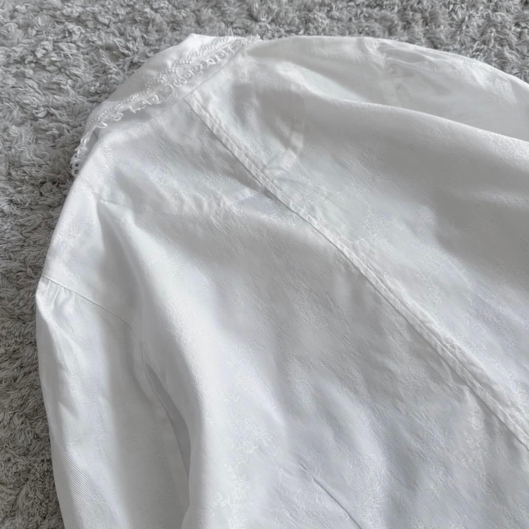 希少【ピコレース×ジャガード（花柄刺繍）】MIYACOミヤコ／シャツジャケット