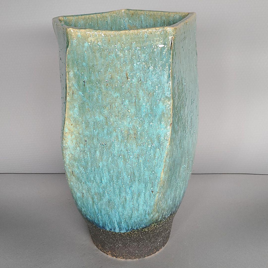 信楽焼 傘立て 緑釉 高さ４９cm