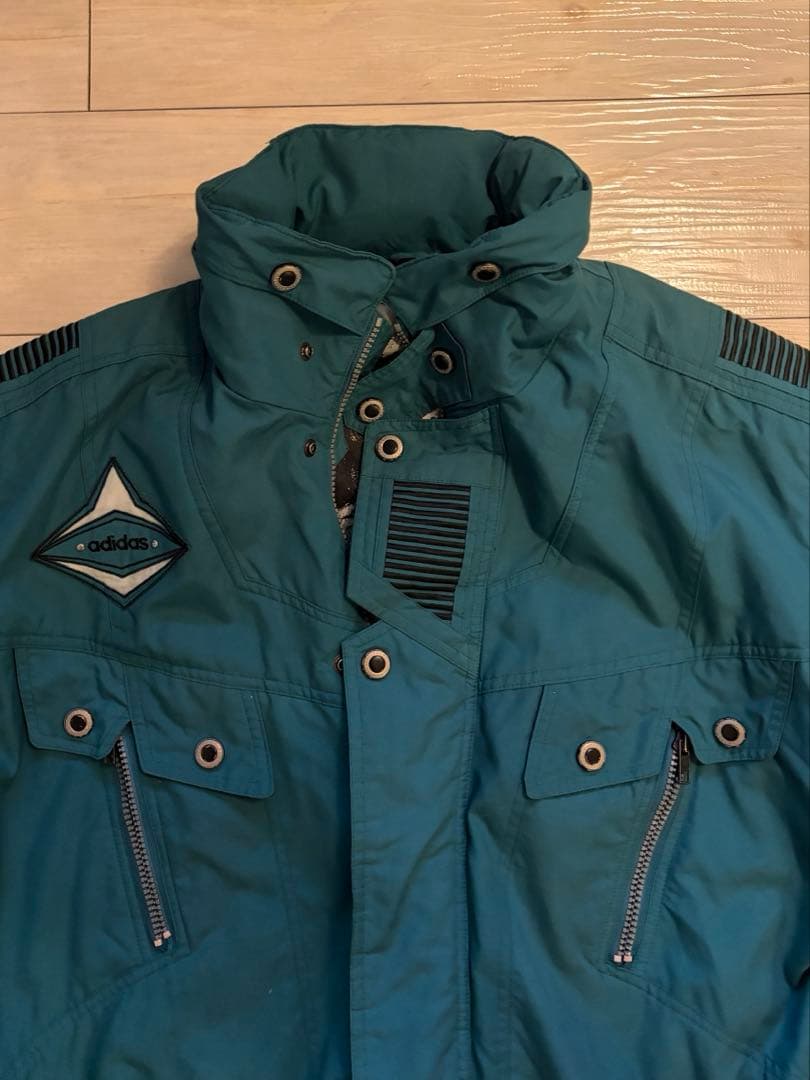 【超希少】アディダス スキーウェア ジャケット ヴィンテージ グリーン L