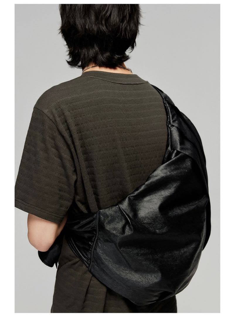 Simple Project プリーツ ショルダーバッグ 黒