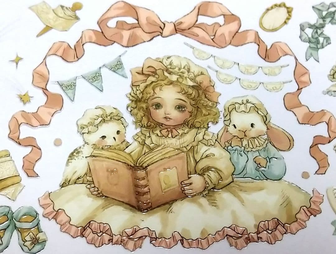 ✩SALE☆J448＃奶油贝利尼(水晶)切り売り海外人物マステ女の子