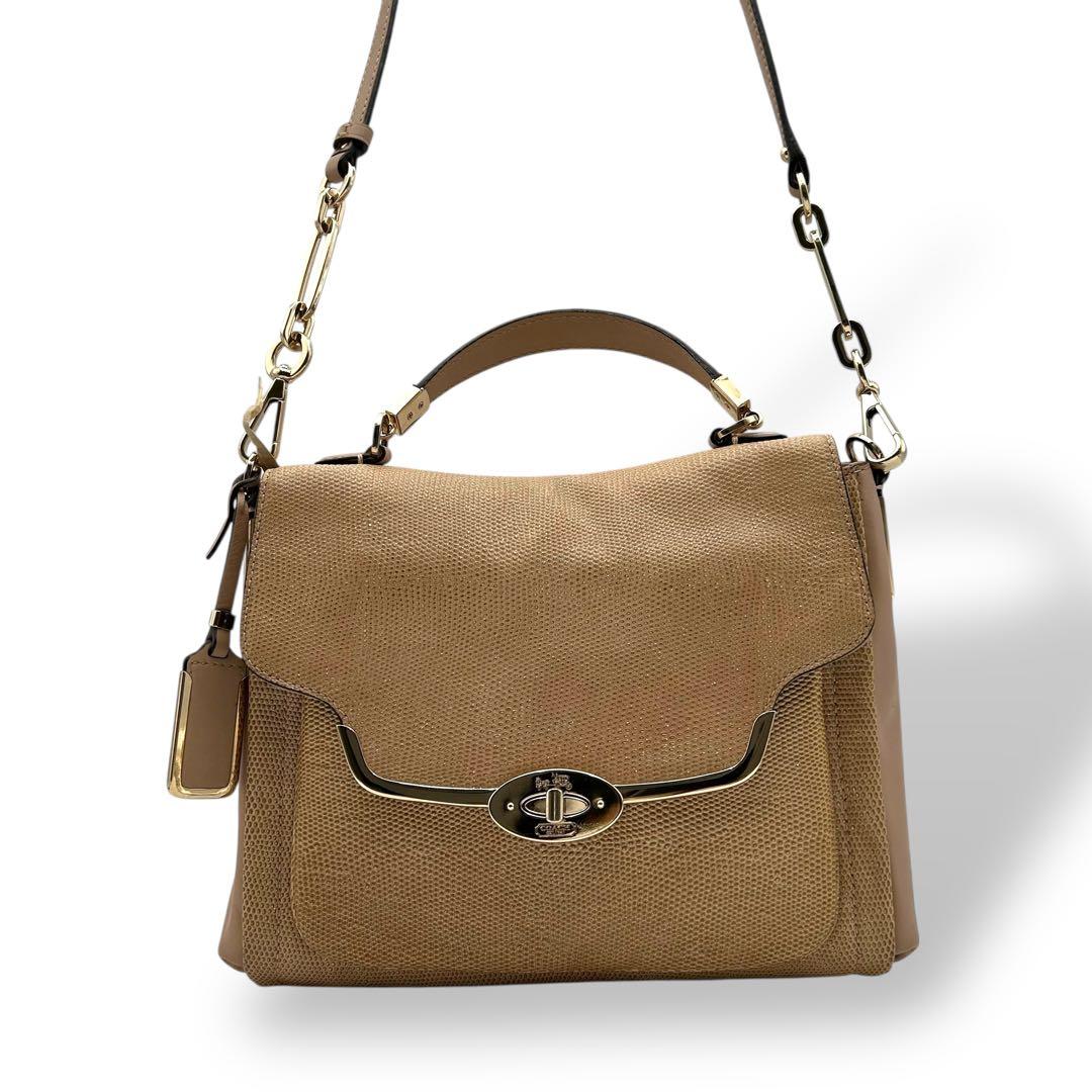 【極美品】COACH　コーチ　2way ハンドバッグ　ショルダー　ターンロック