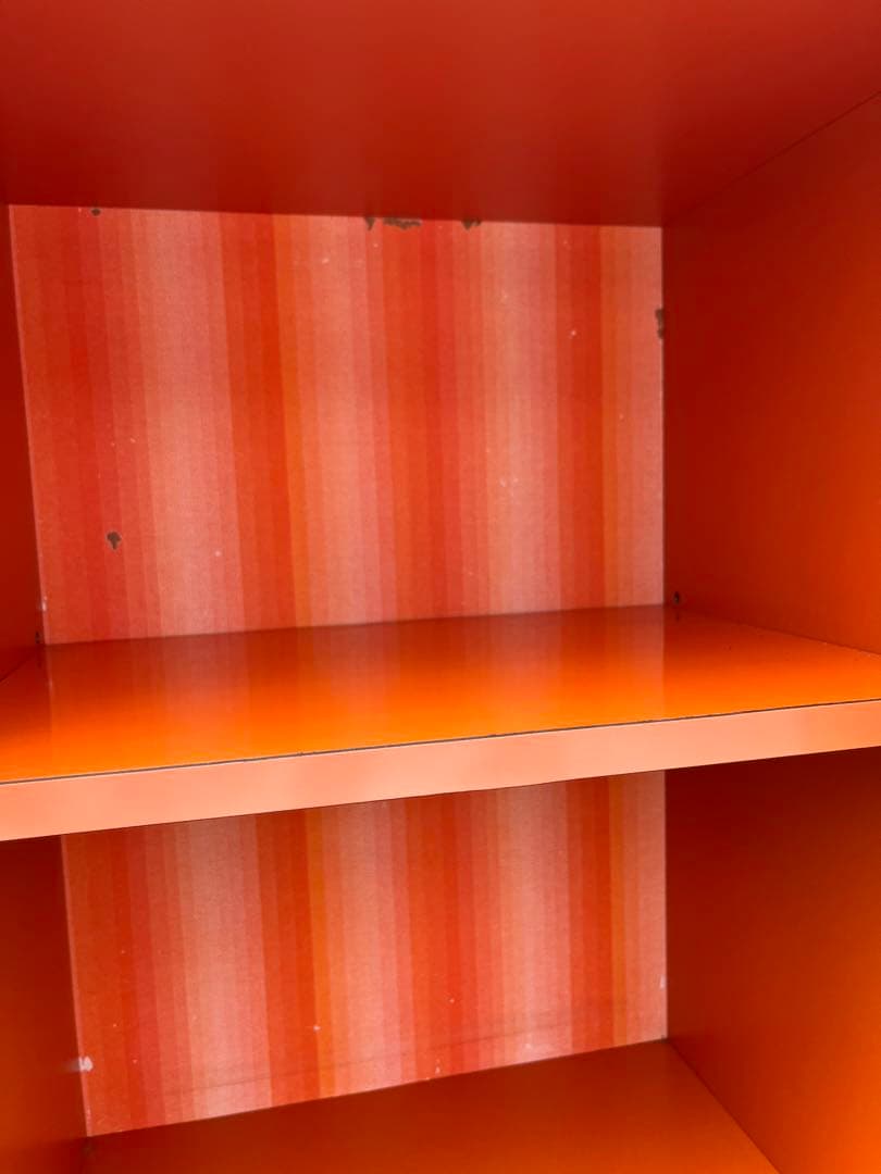 アーチ型 食器棚 オレンジ 昭和レトロ レトロポップ インテリア 当時物