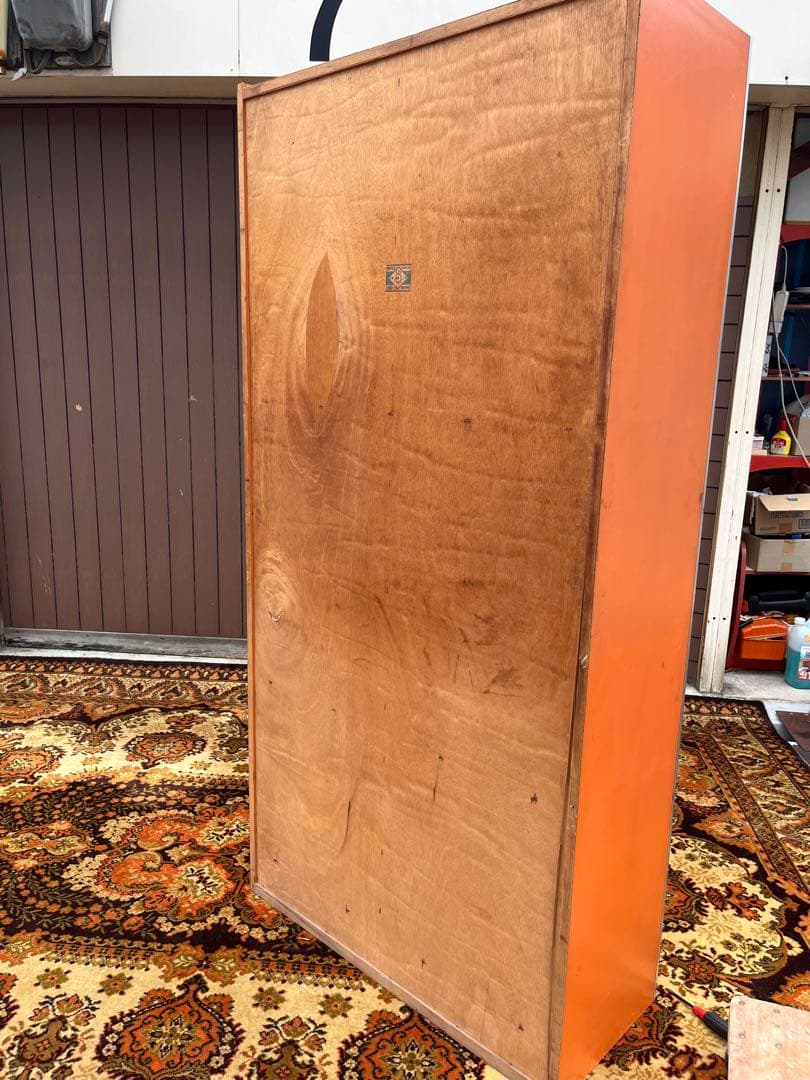 アーチ型 食器棚 オレンジ 昭和レトロ レトロポップ インテリア 当時物