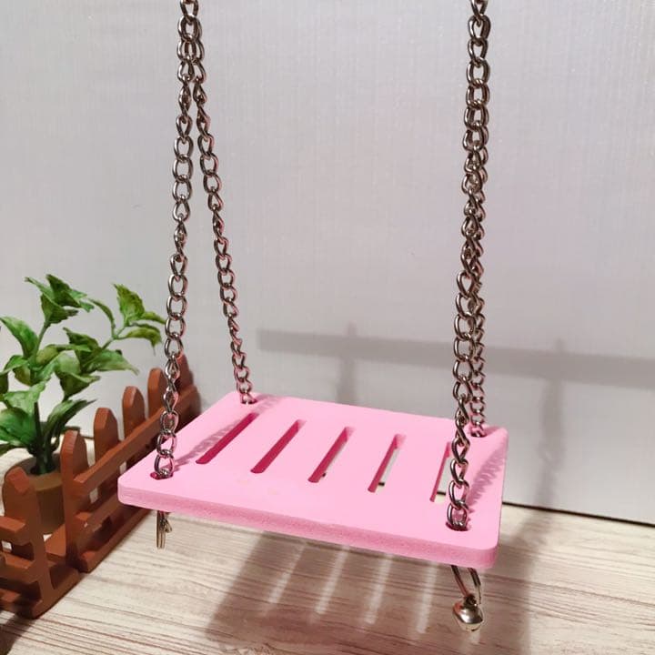 ハムスター ネズミ 小動物用二階建て飼育ケージセット ハウス家巣箱三色(ピンク)