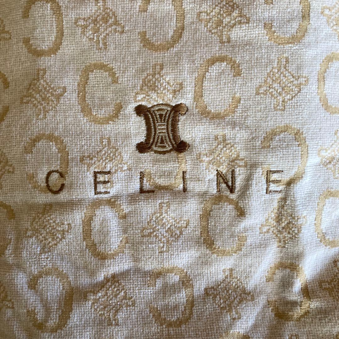 CELINE タオルケット 140cm x 190cm アイボリー　綿100%
