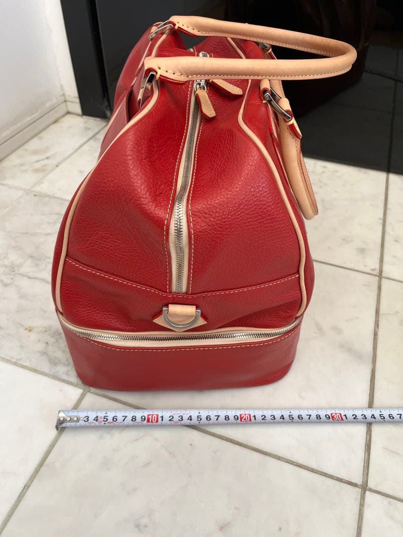 ゴルフダイジェスト掲載　ゴルフバッグ　本革　赤