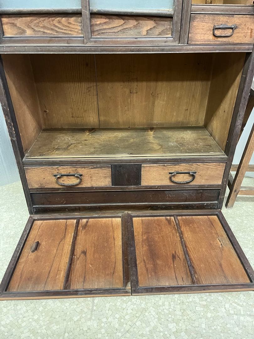 昭和　レトロ　食器棚　古家具　古道具　古民家　ヴィンテージ 木製　インテリア