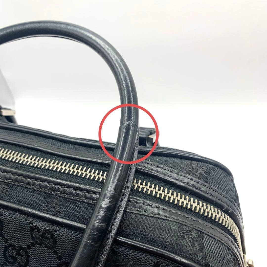 GUCCI グッチ GG柄 ミニボストン ハンドバッグ 黒 キャンバス 正規品