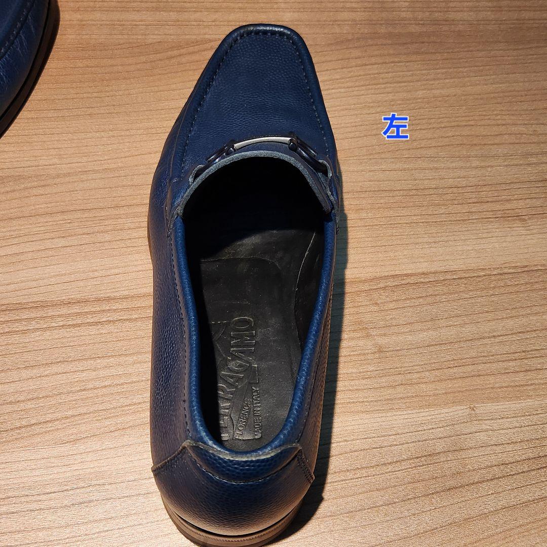 FERRAGAMO ネイビー ローファー 26cm