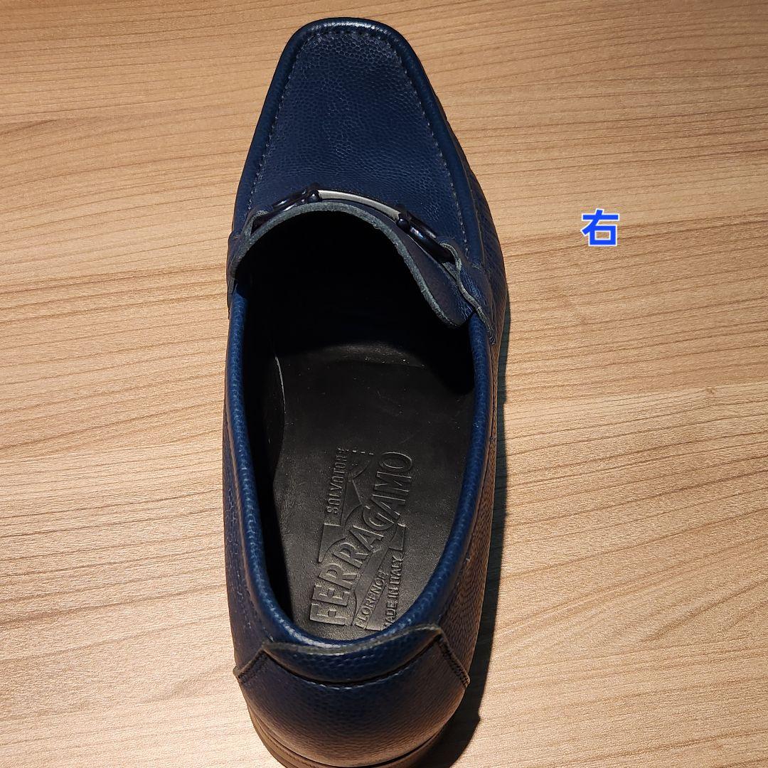 FERRAGAMO ネイビー ローファー 26cm