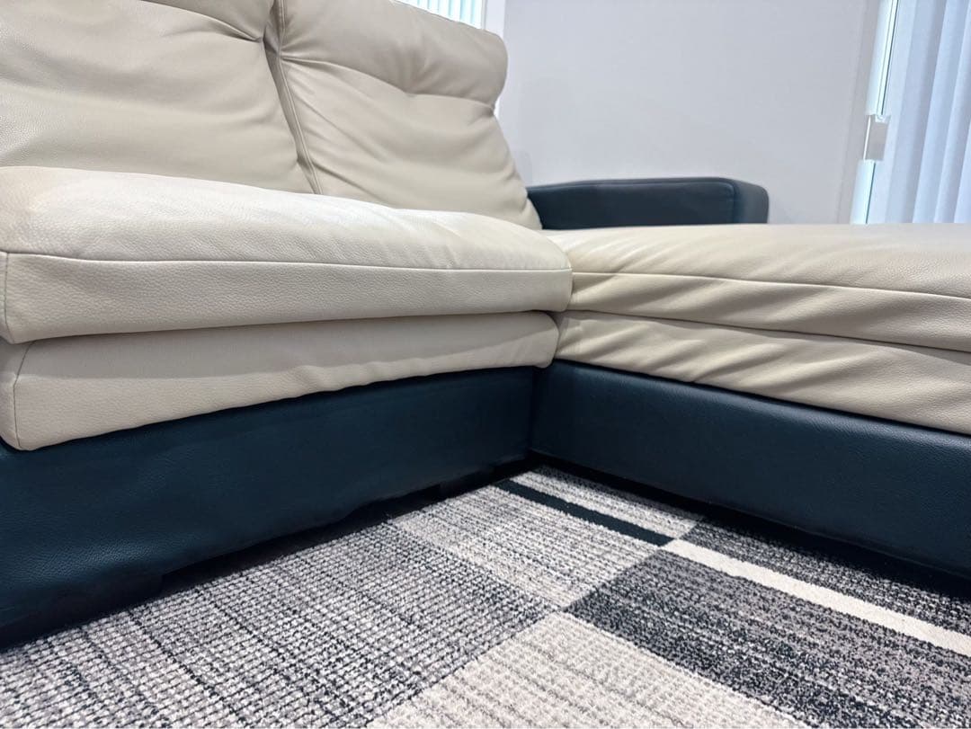 東京インテリア オーダー カウチ ソファー 黒白 シンプル おしゃれ 2人掛け