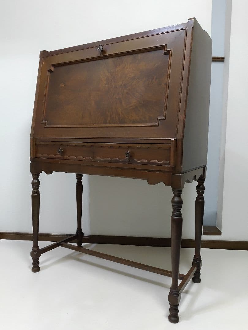 希少 神戸洋家具 メープル不二屋 ライティングビューロー マホガニー デスク