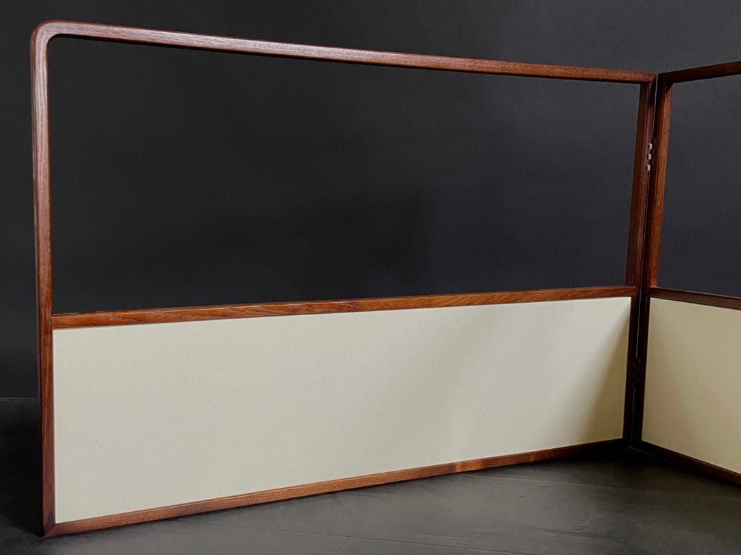 割引❗️「祖」 紺地 鳥の子 両面使い 桑縁 上透かし 風炉先屏風（121⑤）